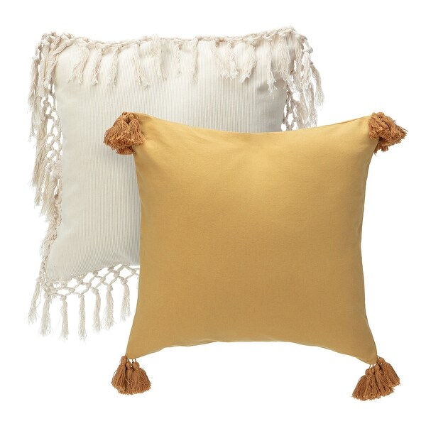 SARO LIFESTYLE Hanley Collection Striped Woven Pillow Cover 16 x 24 Yellow SARO LIFESTYLE Hanley Collection Striped Woven Pillow Cover 16 x 24 Yellow